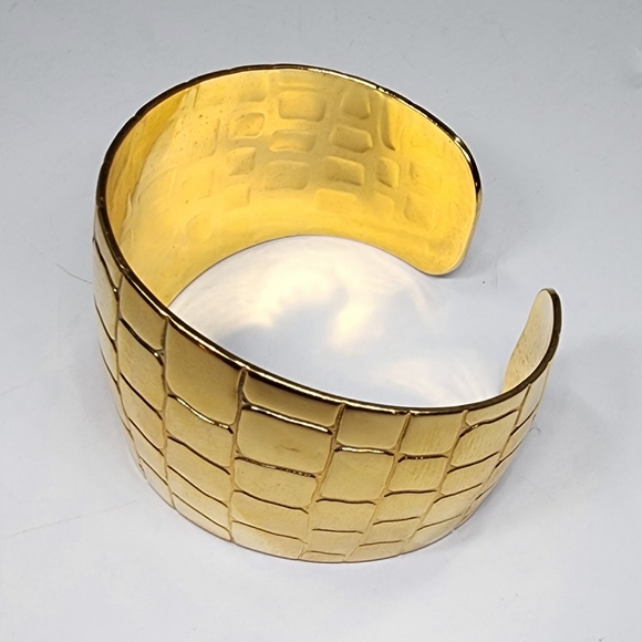 Gold Accent Wide Band Bracelet - Picture 2 of 5